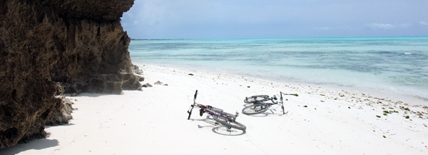 Beach cycling in Zanzibar