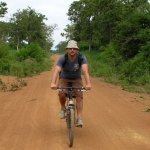 Tom riding the dirt roads