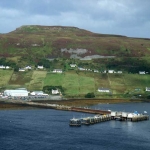 View of Idrigill village and ferry terminal